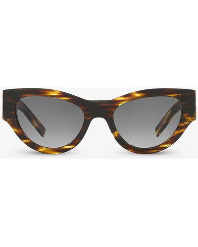 Saint Laurent Slm94 Cat-eye Frame Acetate Sunglasses - Grey