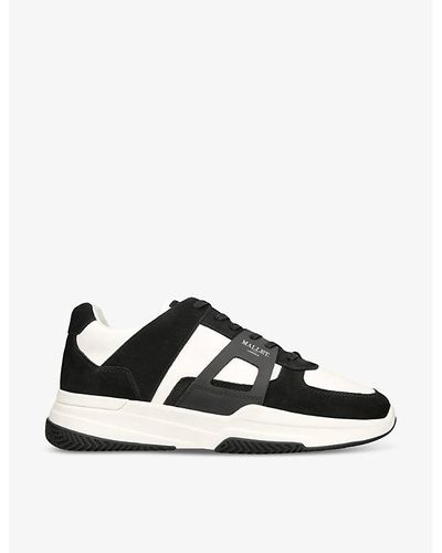 Mallet Marquess Contrast-panel Suede And Leather Trainers - Black