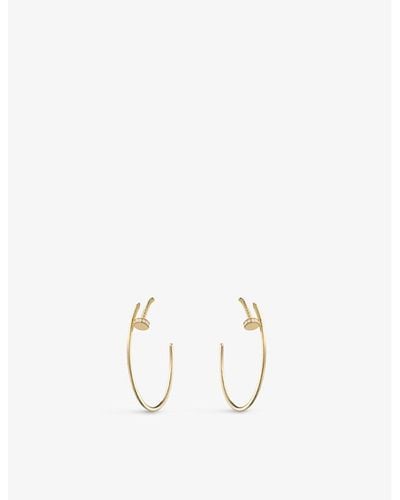 Cartier Juste Un Clou 18ct Rose-gold Single Hoop Earrings - White