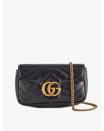Gucci Marmont Leather Cross-body Bag - Black