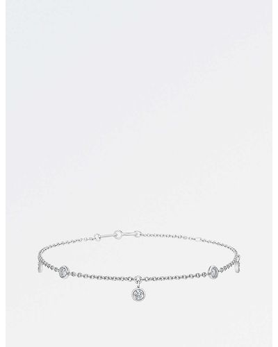 De Beers My First White Gold Five 18ct Diamond Bracelet - Natural