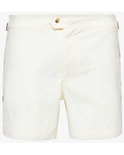 Tom Ford Waist-adjuster Zip-pocket Swim Shorts - White