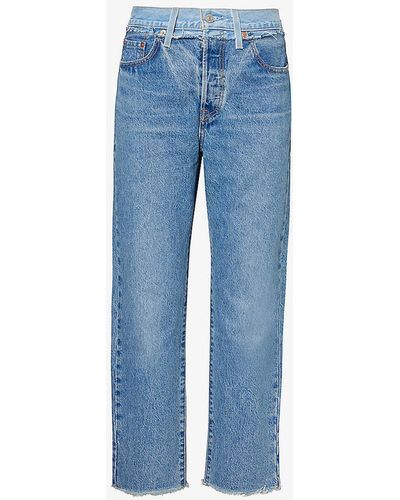 Levi's 501 Cropped Straight-leg High-rise Denim Jeans - Blue