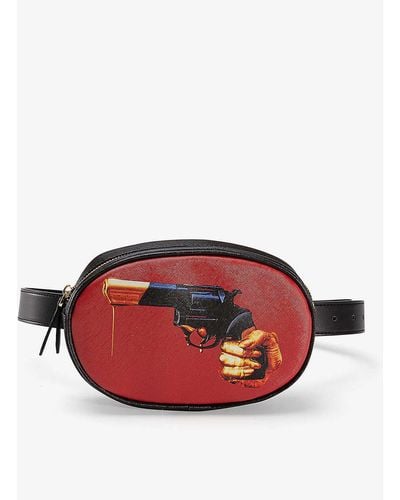 Seletti Wears Toiletpaper Revolver Faux-leather Belt Bag - Red