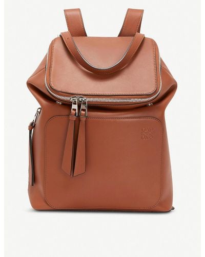 Loewe Goya Small Leather Backpack - Brown