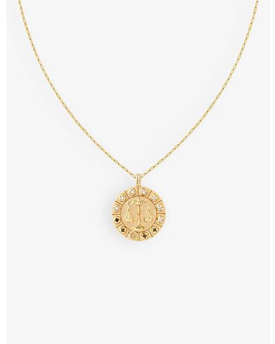 Astrid & Miyu Libra Bold Zodiac Plated Recycled 925 Sterling-silver Necklace - Metallic