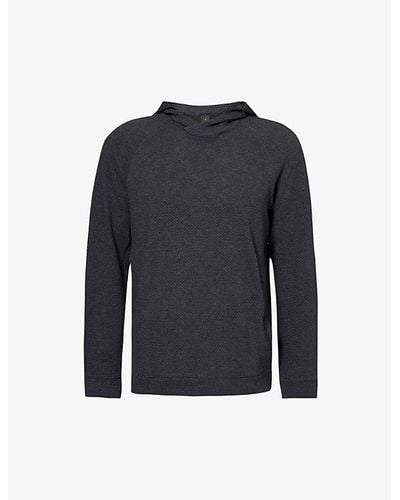 lululemon Slip-pocket Regular-fit Stretch Cotton-blend Hooded Sweatshirt X - Blue