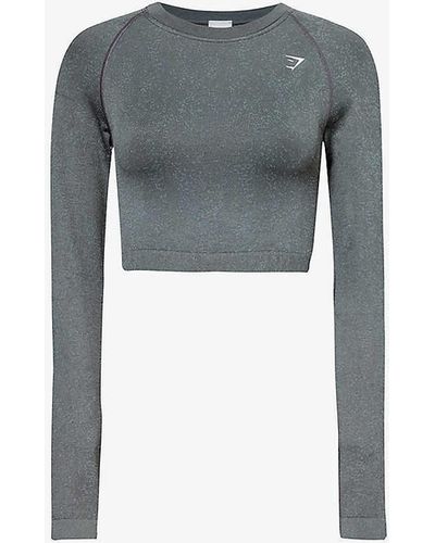 GYMSHARK Adapt Fleck Fitted Stretch-woven Top X - Grey