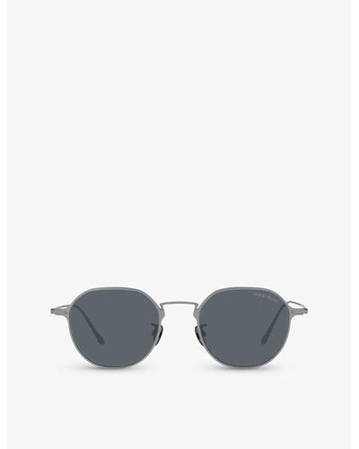 Giorgio Armani Ar6138t Pillow-frame Titanium Sunglasses - Blue