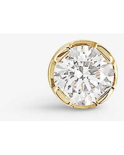 Sophie Bille Brahe Diamant 18ct Yellow-gold And 0.12ct Diamond Stud Earring - White