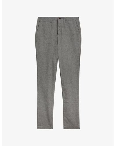 Ted Baker Chilt Irvine-fit Slim-fit Cotton Trousers - Grey