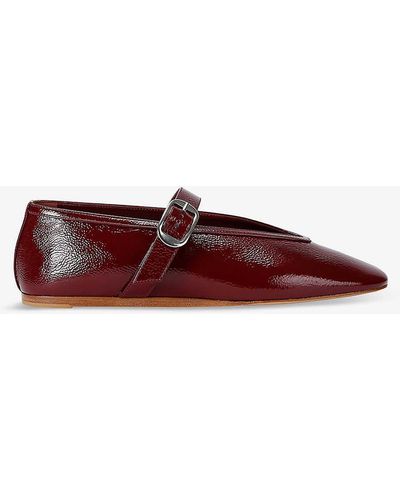Le Monde Beryl Stella Pointed-vamp Patent-leather Mary-jane Flats - Red