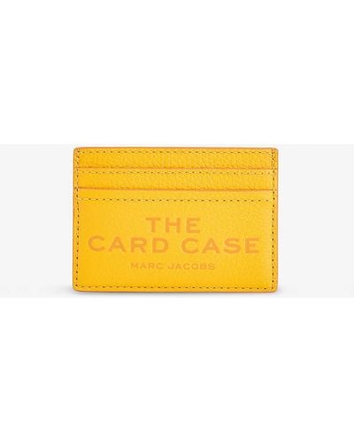Marc Jacobs Logo-text Embossed Leather Cardholder - Yellow