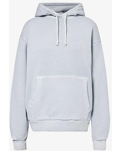 GYMSHARK Everywear Comfort Brand-print Cotton-jersey Hoody - Blue