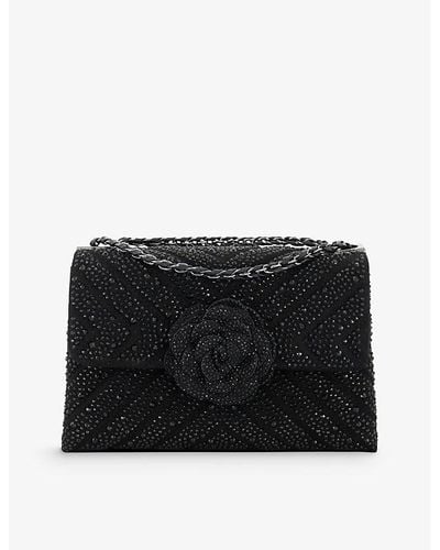 Dune Richmond Diamante-embellished Quilted Woven Hand Bag - Black