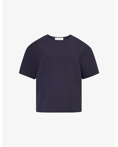 Frankie Shop Sierra Short-sleeve Woven T-shirt - Blue