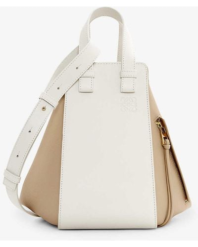 Loewe Hammock Small Leather Shoulder Bag - White