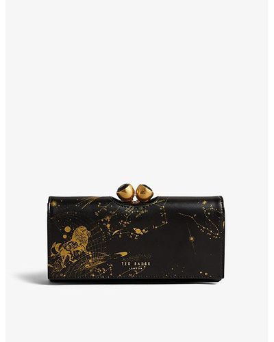 Ted Baker Connise Constellation-print Leather Purse - Black