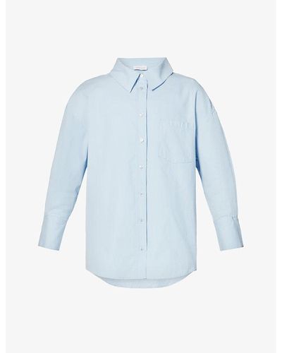 Anine Bing Mika Relaxed-fit Cotton Shirt - Blue