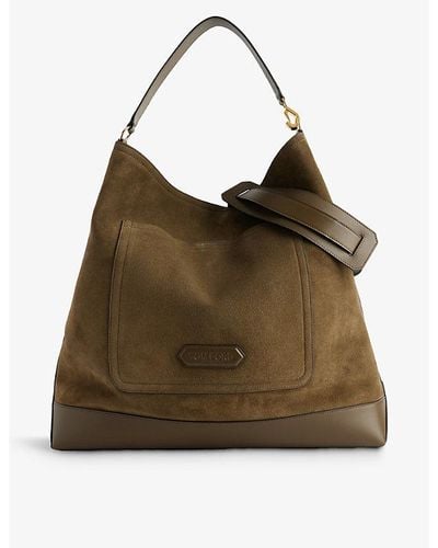 Tom Ford Slouch-shape Suede Tote Bag - Brown