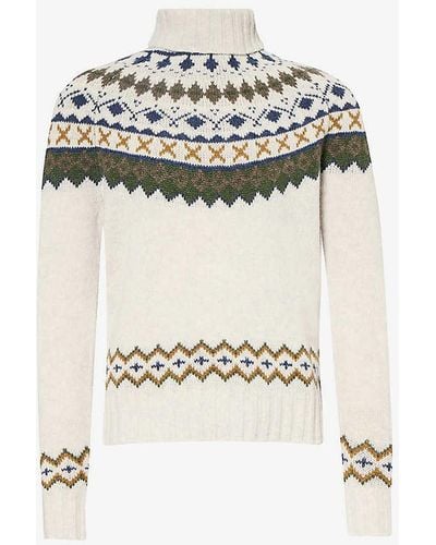 Barbour Roose Contrast-pattern Wool Jumper X - Natural