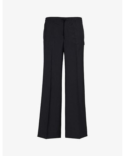 Undercover Pressed-crease Straight-leg Woven-blend Trousers - Blue