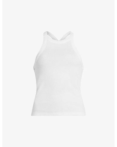 AllSaints Sofia Round-neck Stretch-cotton Tank Top - White