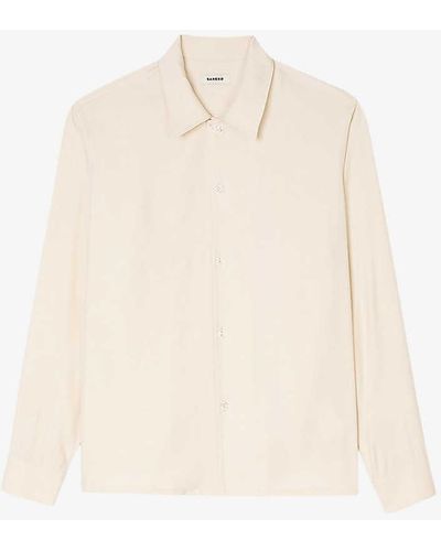 Sandro Spread-collar Relaxed-fit Woven Shirt - White