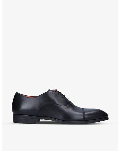 Santoni Simon Leather Oxford Shoes - Black
