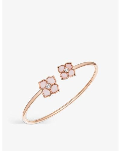 Chopard La Fleur Imperiale 18ct Rose-gold, Pink Opal And Diamond Bangle - Natural