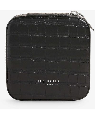 Ted Baker Hazelli Imitation-croc Faux-leather Jewelry Case - Black