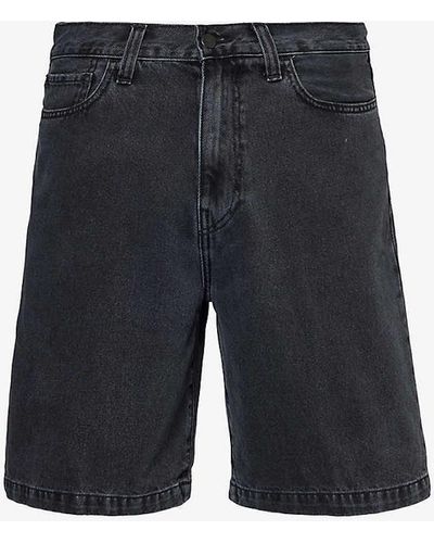 Carhartt Landon Brand-appliqué Denim Shorts - Blue