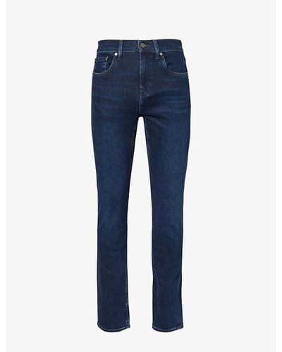 7 For All Mankind Slimmy Luxe Performance Slim-fit Straight-leg Stretch Organic-denim Jeans - Blue