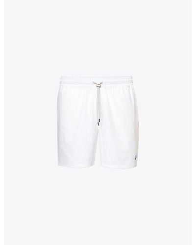 Polo Ralph Lauren Traveler Logo-embroidered Stretch-recycled Polyester Swim Shorts Xx - White