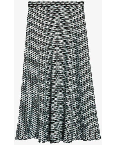 Claudie Pierlot Graphic-print Mid-rise Woven Skirt - Grey