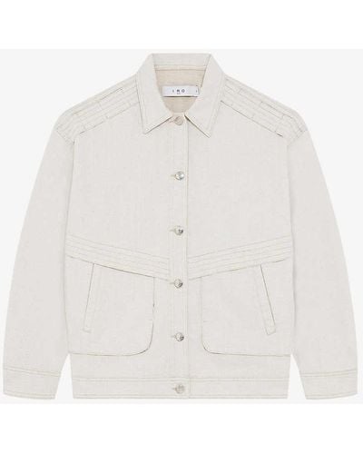 IRO Zano Patch-pocket Oversized Denim Jacket - White