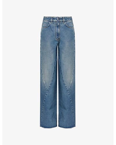 Givenchy Faded-wash Wide-leg Mid-rise Jeans - Blue