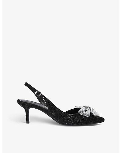 Carvela Kurt Geiger Regal Bow-embellished Heeled Court Shoes - Black