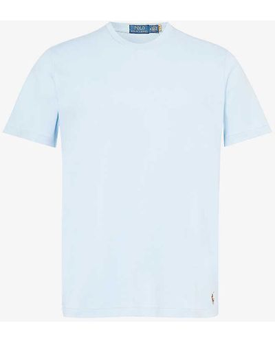 Polo Ralph Lauren Logo-embroidered Short-sleeve Cotton-jersey T-shirt - Blue