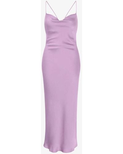 OMNES Riviera Cowl-neck Sleeveless Recycled-polyester Midi Dress - Purple