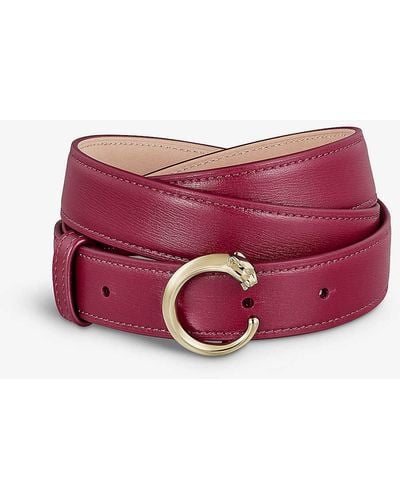 Cartier Panthère De Large Buckled Leather Belt - Purple