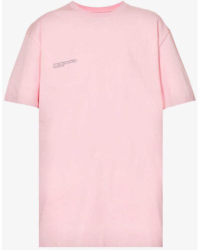 PANGAIA 365 Signature Text-print Organic-cotton T-shirt - Pink