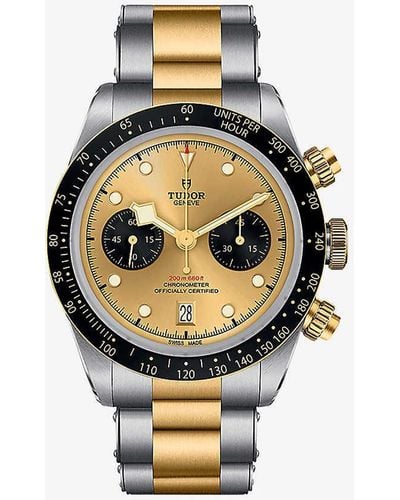 Tudor M79363n-0007 Black Bay Chrono S&g Stainless Steel And 18ct Yellow-gold Automatic Watch - Metallic