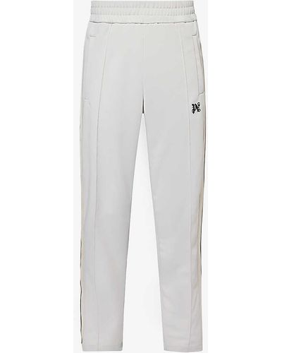 Palm Angels Monogram Brand-patch Straight-leg Woven Trousers - White
