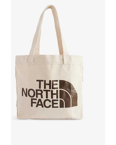 The North Face Logo-embossed Brand-tab Cotton-canvas Tote Bag - White
