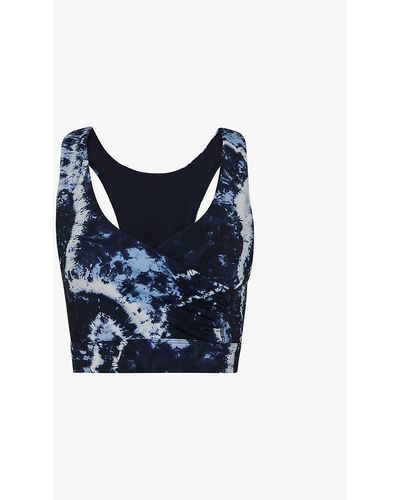 Whistles Tie-dye Print Recycled-polyester Sports Bra - Blue