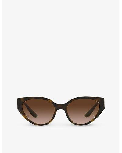 Dolce & Gabbana Dg6146 Logo-plaque Acetate Sunglasses - Brown