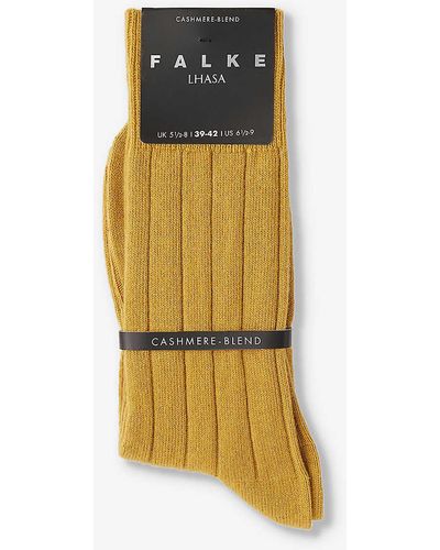 FALKE Lhasa Ribbed Knitted Socks - Yellow