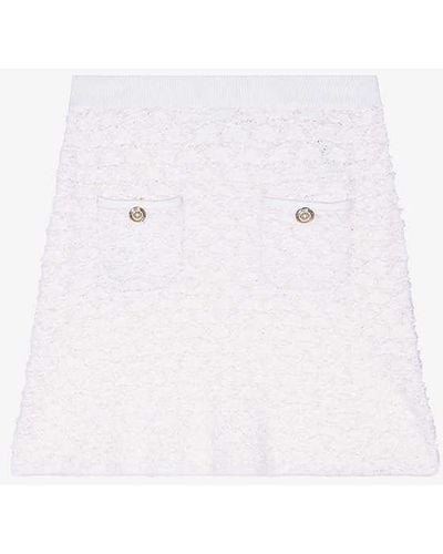 Maje Textured Knitted Mini Skirt - White