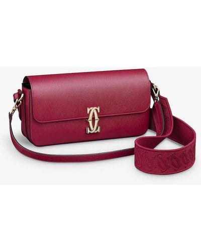 Cartier C De Leather Cross-body Bag - Red